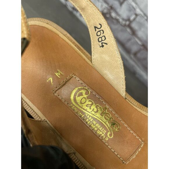 Coasters 2684 Brown Leather Braided Strappy Heel Sandals Women Sz 7M US/38EU - Picture 16 of 16